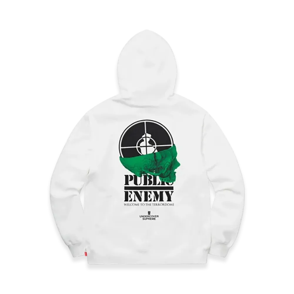 Supreme x UNDERCOVER Public Enemy Terrordome Hooded Sweatshirt "White"