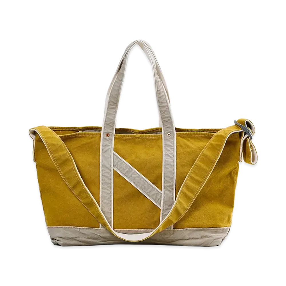 NICENESS L.Lesh NN Aged Effect Shoulder Tote Bag "Mustard/Gray"