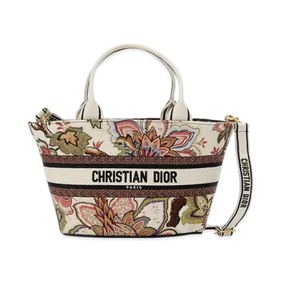 Dior Panier Chapeau Bag Albero Della Vita Embroidery "White/Multicolor"