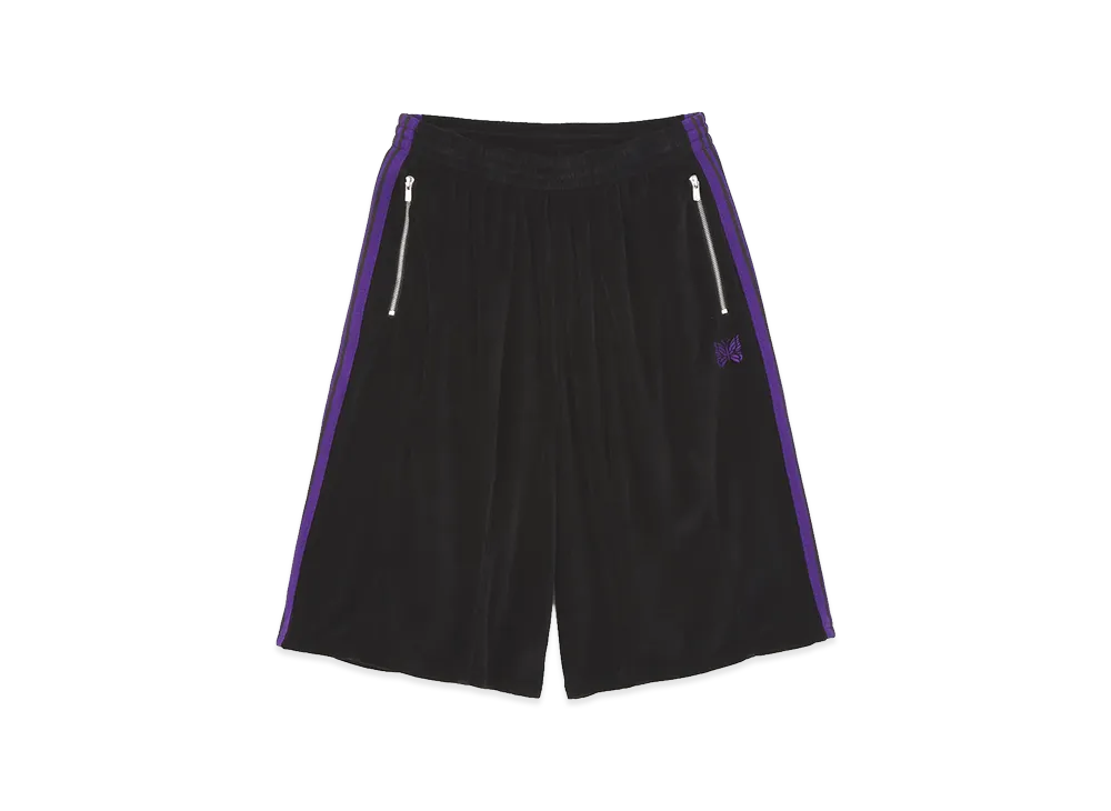 NEEDLES x LHP H.D.Track Shorts - C/Pe Velour "Black"