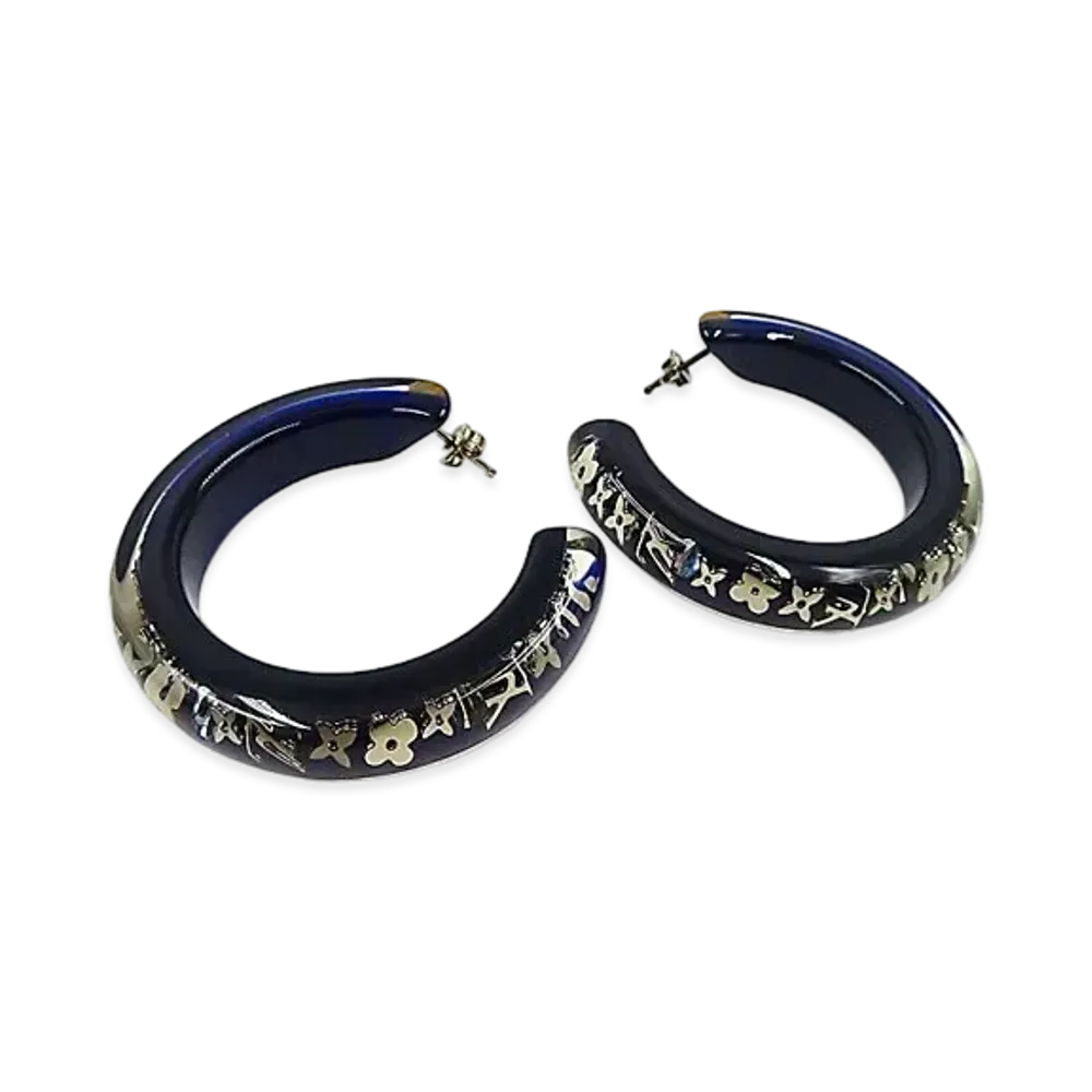 Louis Vuitton Inclusion Hoop Earrings "Navy"