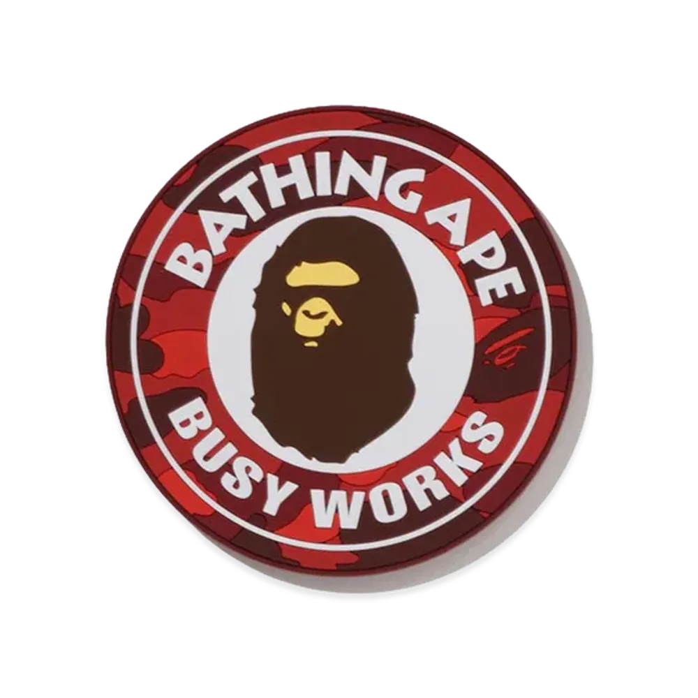 A BATHING APE Color Camo Busy Works Rubber Coaster "Red"