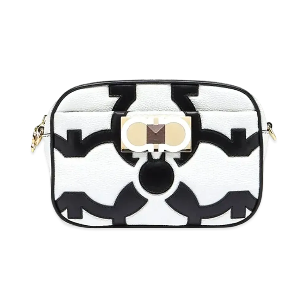 Salvatore Ferragamo Camera Case "White/Black"