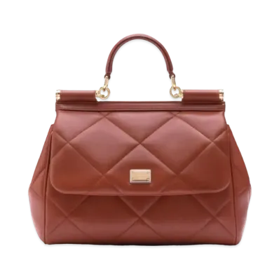 Dolce&Gabbana Sicily Bag Small Matrasse Aria Calfskin "Brown"
