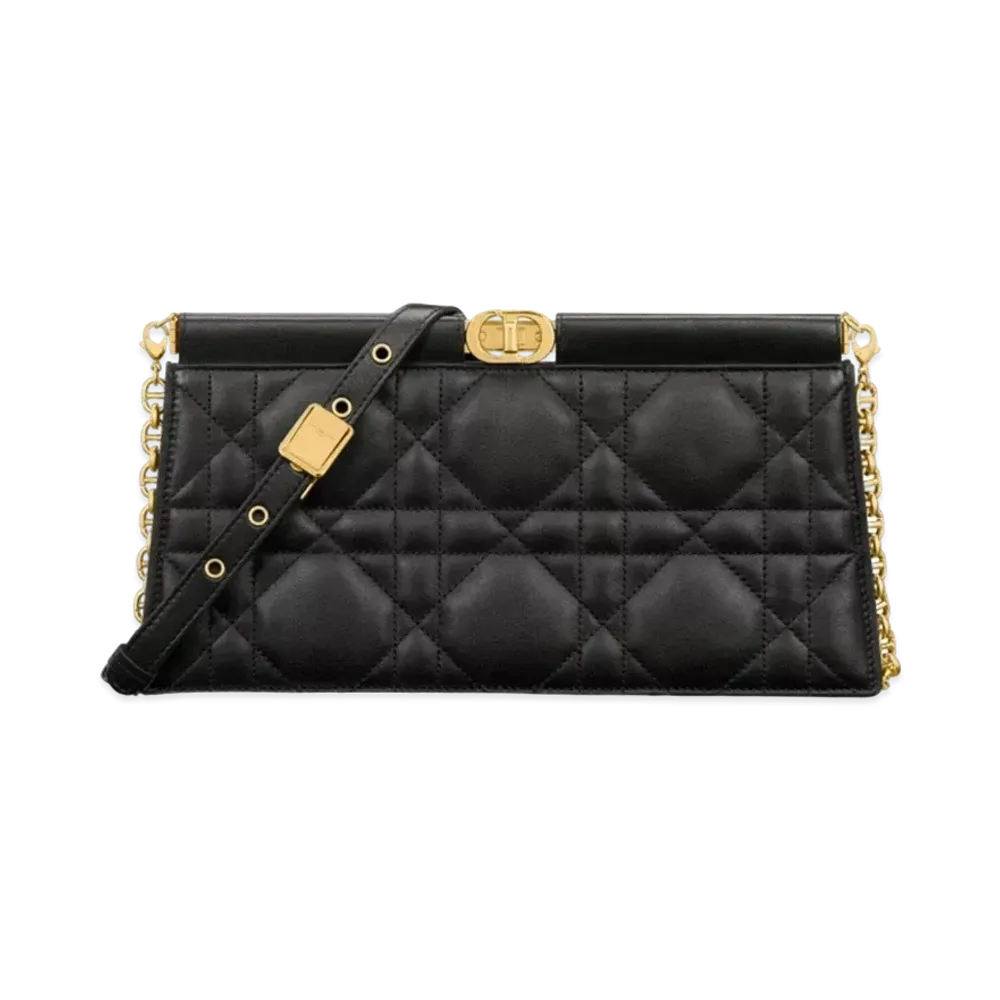 Dior Caro Colle Clutch Chain Cannage Lambskin "Black"