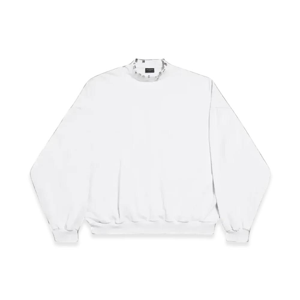 BALENCIAGA Pierced Round Oversized Sweatshirt "White"