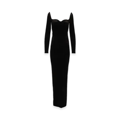 BALENCIAGA Women's Off-The-Shoulder Maxi Dress "Black"