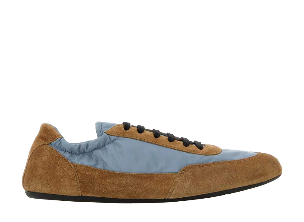 PRADA Women's Two-Tone Re-Nylon And Suede Collapse Sneakers "Multicolor"