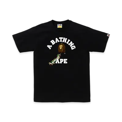 A BATHING APE Japanese Wind Chimes College Tee "Black"