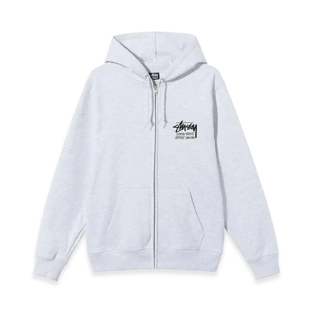 Stussy Stock DSM London Zip Hoodie 2021 "Ash Heather"