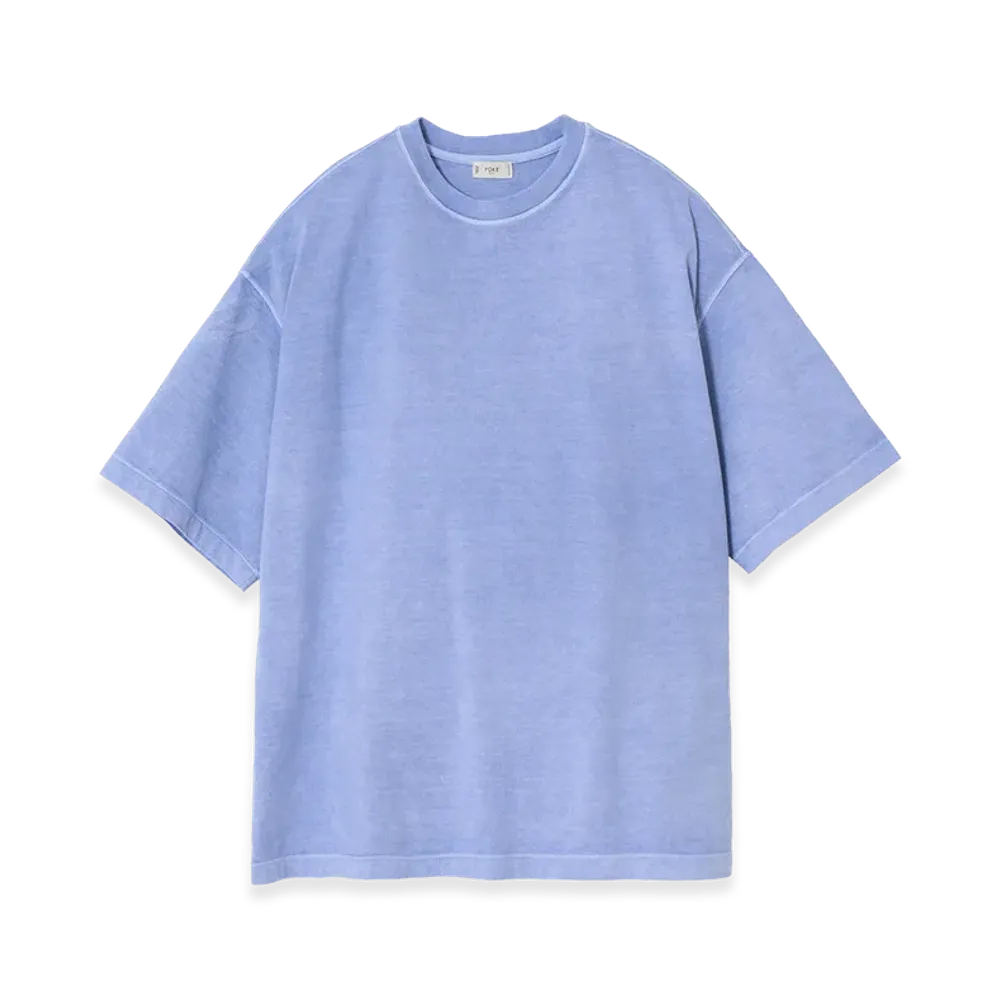 YOKE 40/2 Organic Cotton Garment-Dyed YOKE T-shirt "Blue"