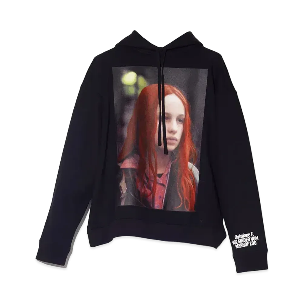 RAF SIMONS Long-Sleeved Hoodie Christiane F. "Black"