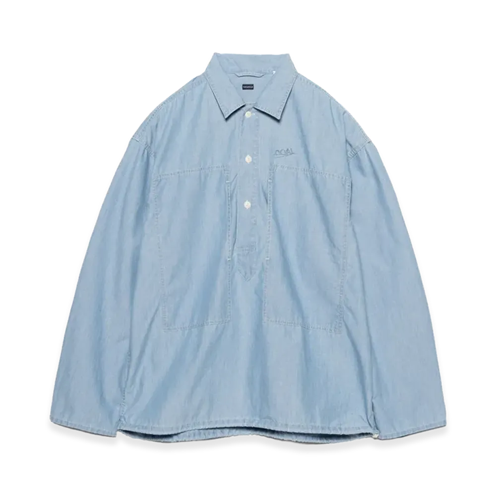 nanamica Chambray Pullover Shirt Jacket "Light Indigo"