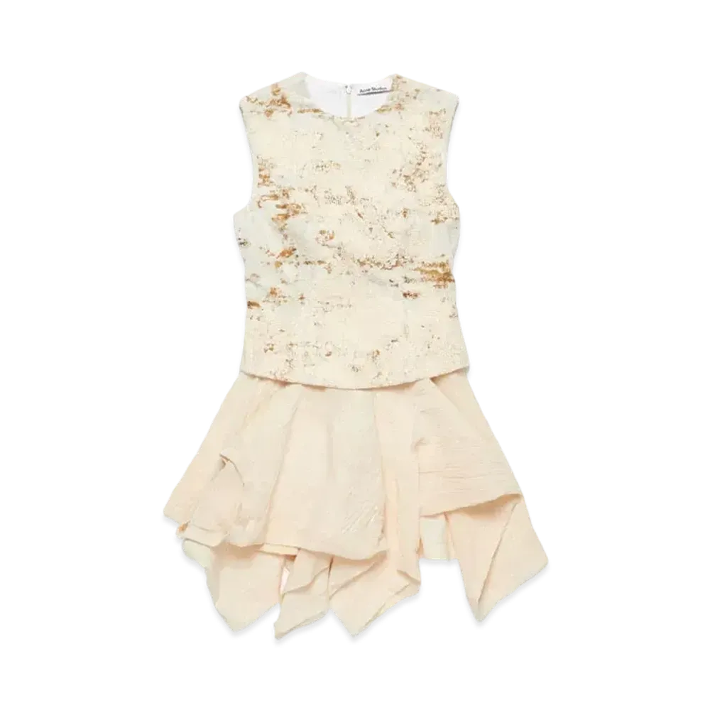 Acne Studios Printed Sleeveless Dress "Ecru Beige"
