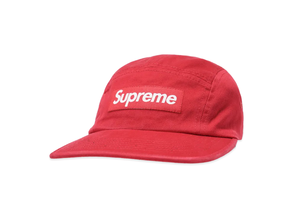 Supreme Washed Chino Twill Camp Cap (26SS) "Red"