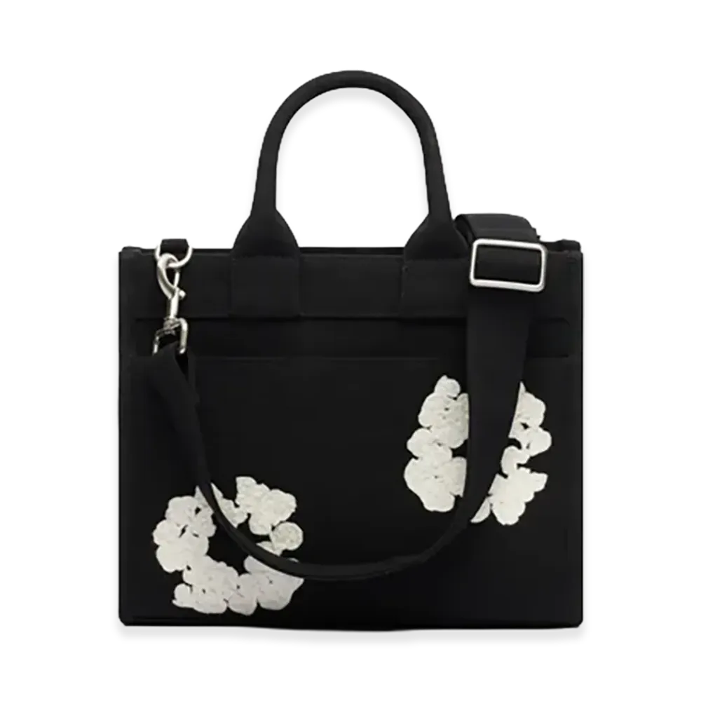 DENIM TEARS Cotton Wreath Canvas Bag Small "Black/White"