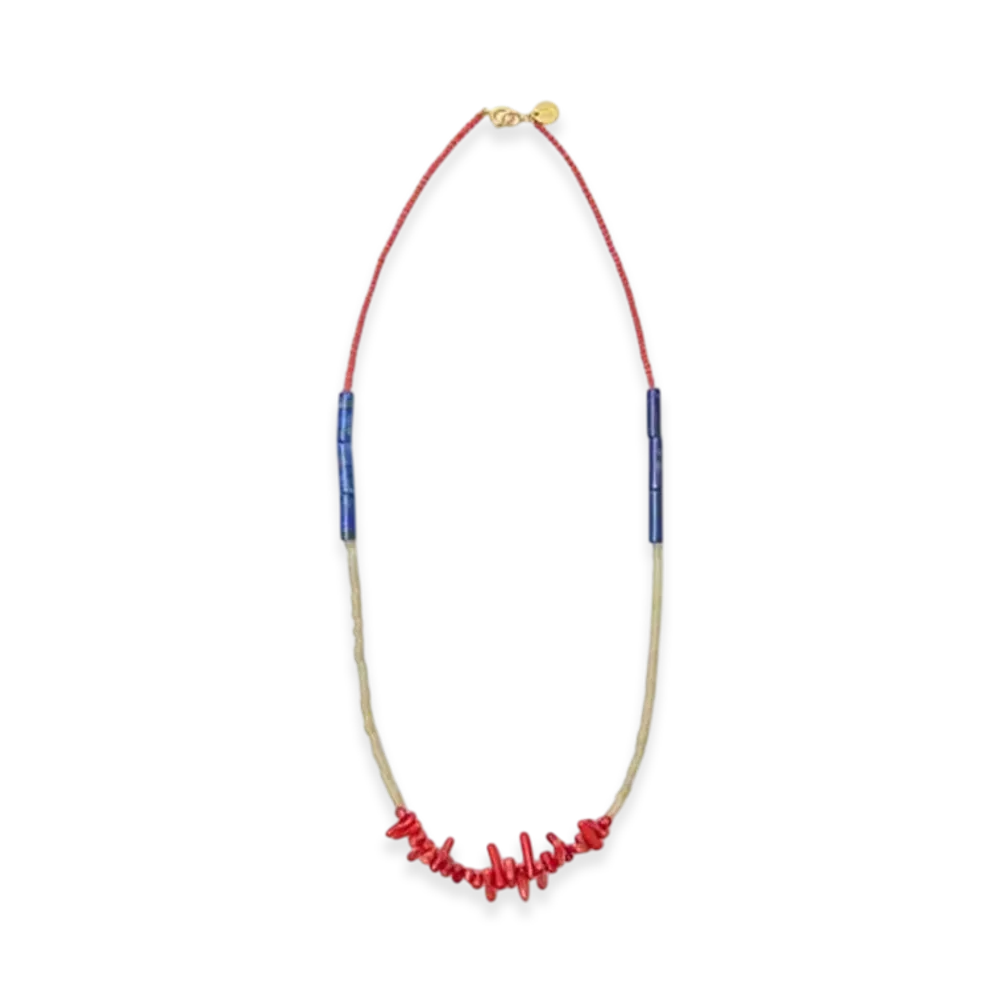 UNDERCOVER Brass x Beads Necklace "Red"