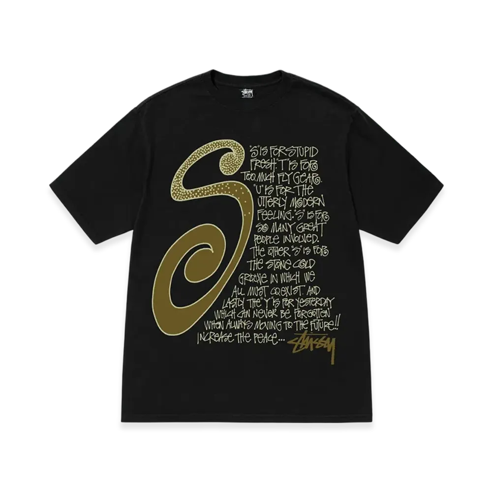 Stussy S Talk Pigment Dyed Tee "Black"