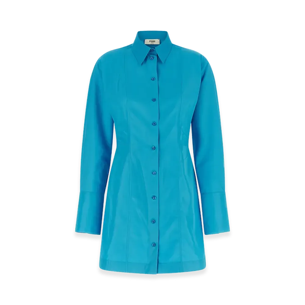 FENDI Women's Viscose Techno Dress "Light Blue"