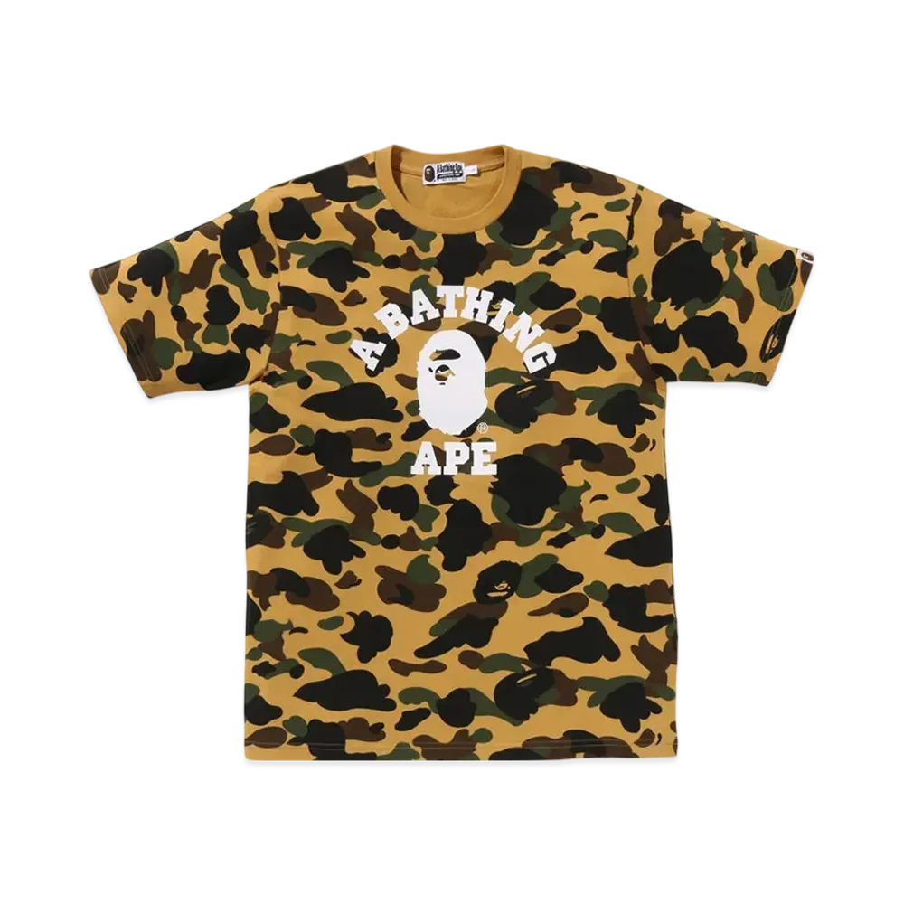 A BATHING APE 1ST Camo College Tee "Yellow"