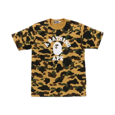 A BATHING APE 1ST Camo College Tee "Yellow"
