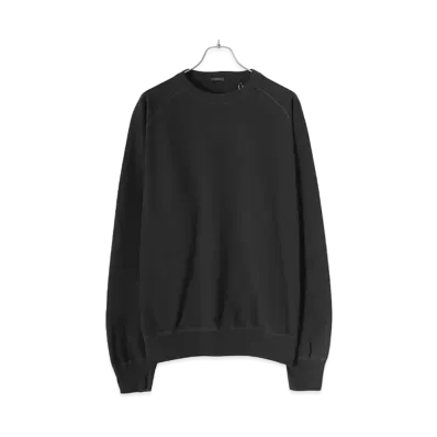 COMOLI Product Dyed Fleece Crew Neck "Ink Black"