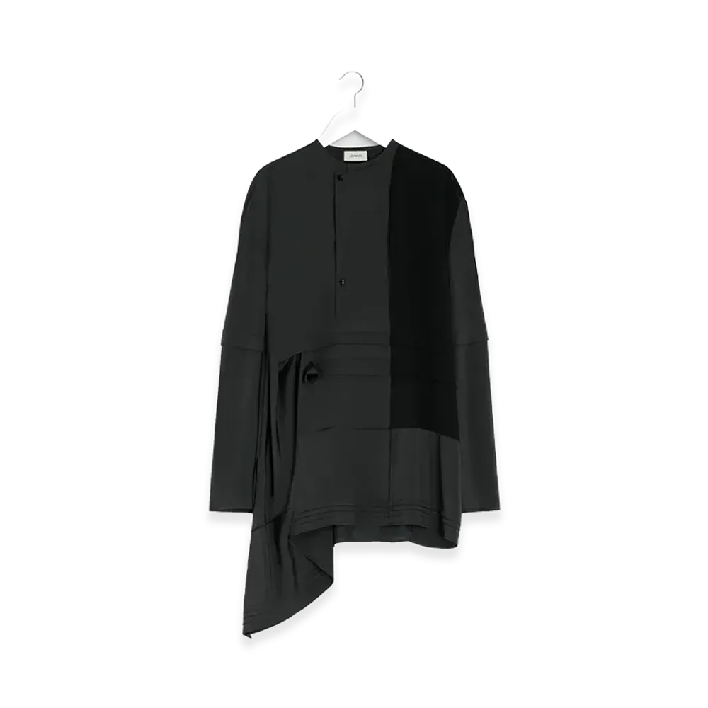 LEMAIRE Women's Pleated Blouse "Slate Grey"