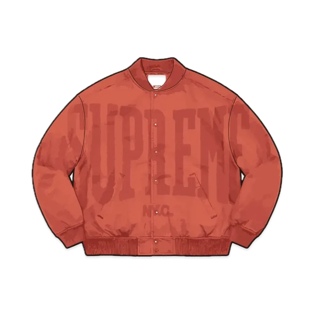 Supreme Washed Knockout Denim Varsity Jacket "Rust"