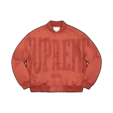 Supreme Washed Knockout Denim Varsity Jacket "Rust"