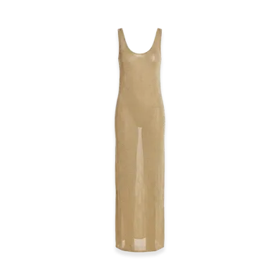 Saint Laurent Women's Lurex Knit Dress "Gold"