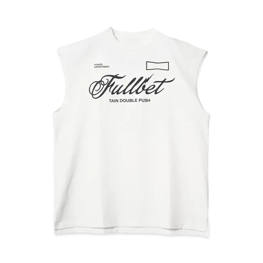 TAIN DOUBLE PUSH FULL BET NO SLEEVE T-SHIRTS "WHITE"