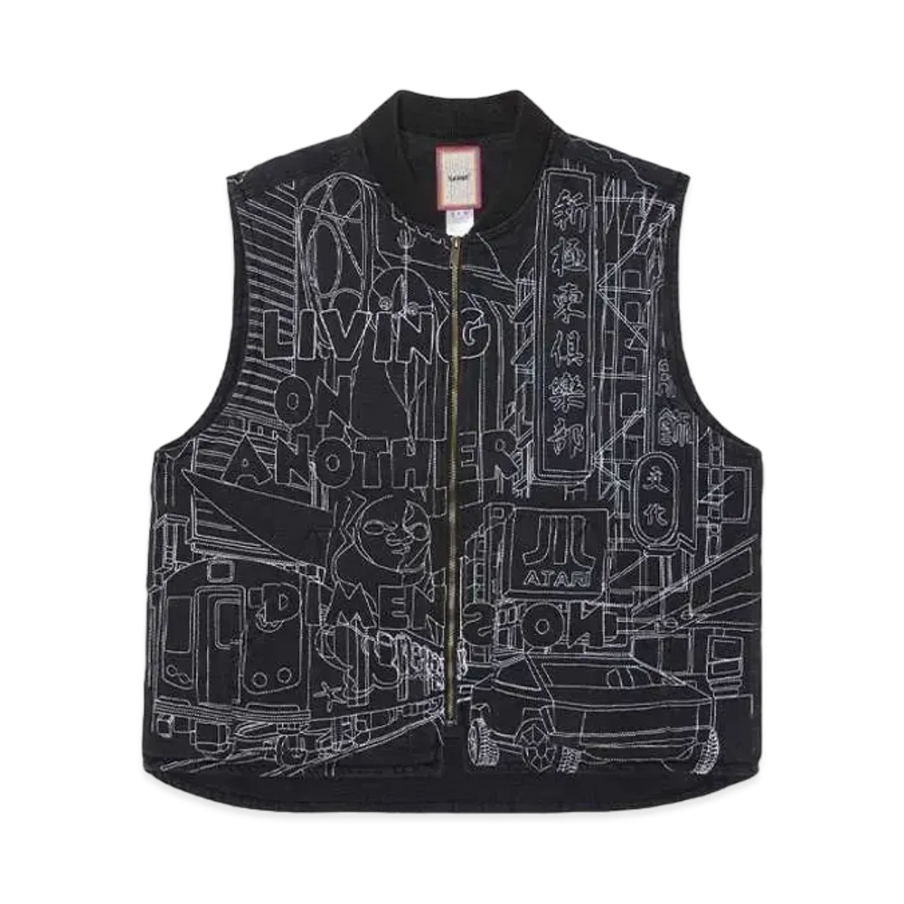 WANNA "Another dimention" duck vest "CLOUDY BLACK"