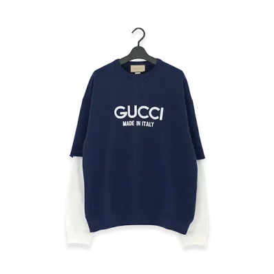 GUCCI Logo Print Sweatshirt "Navy"