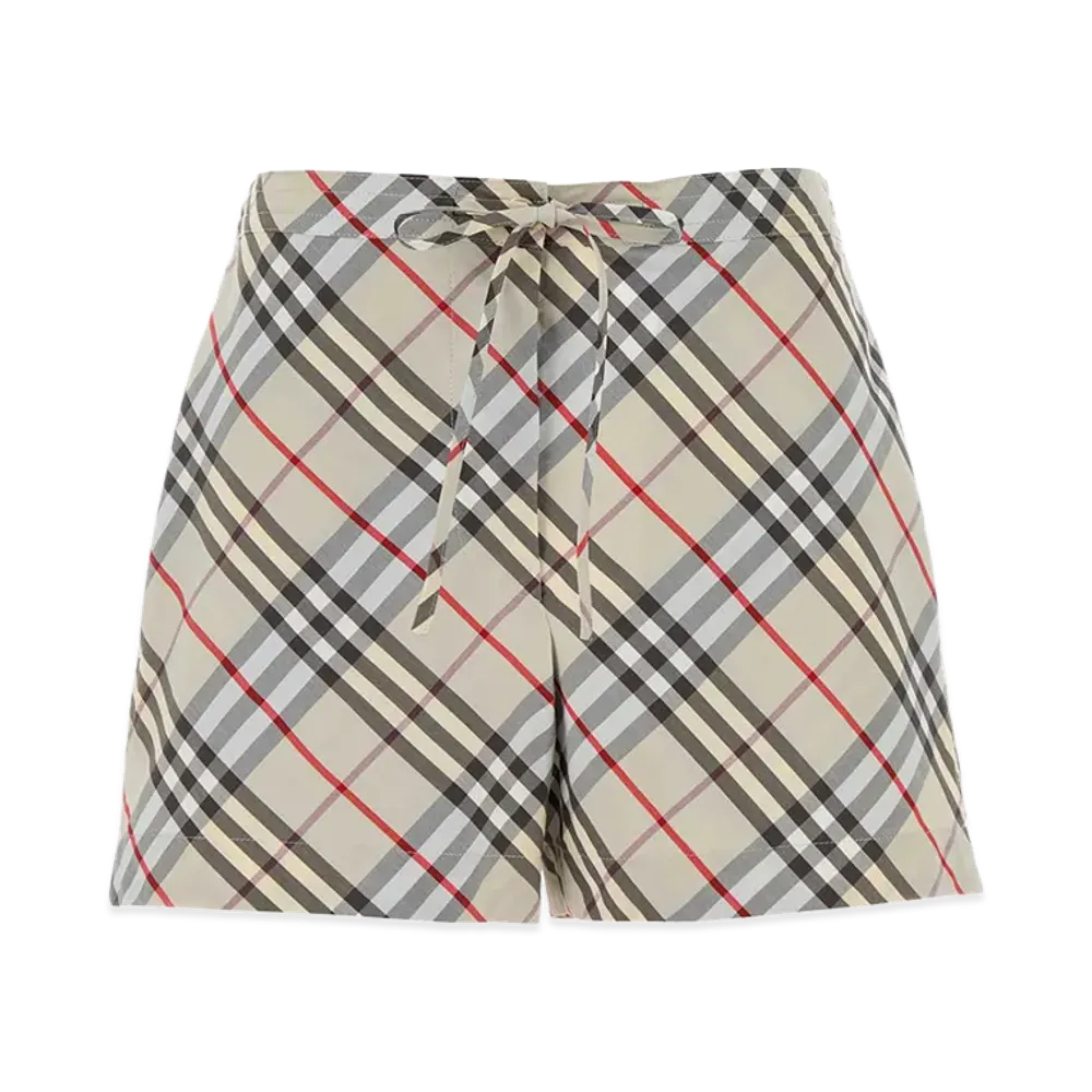 Burberry Women's Embroidered Poplin Shorts "Checked"