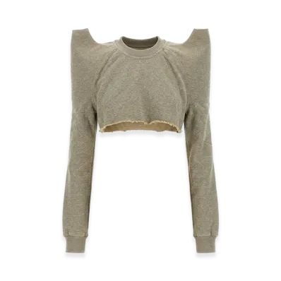 Rick Owens DRKSHDW Women's Cropped Tecsweat Sweatshirt "Gray"