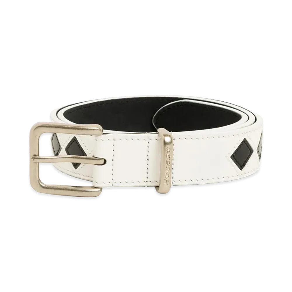 Stussy Argyle Leather Belt "Bone"