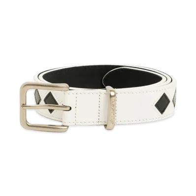 Stussy Argyle Leather Belt "Bone"