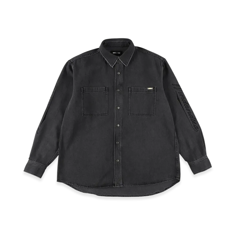 WIND AND SEA Over Dyed Denim Shirt "Gray"