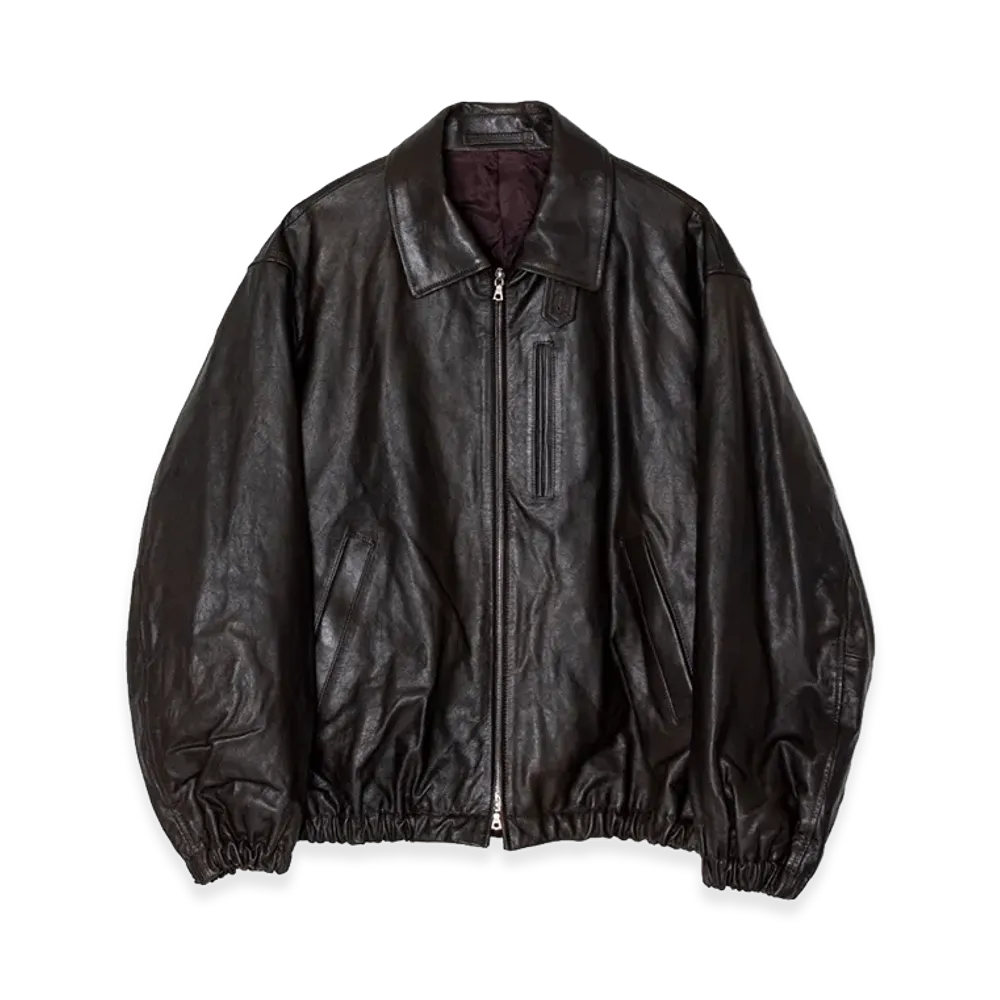 ssstein Calf Zip Short Jacket "Dark Brown"