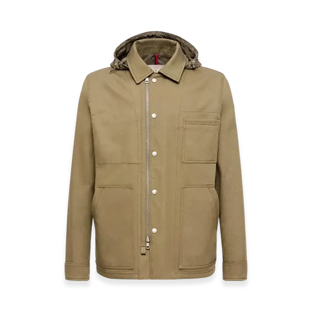 MONCLER Guerledan Hooded Cotton Shirt Jacket "Olive Green"