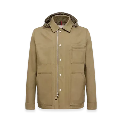 MONCLER Guerledan Hooded Cotton Shirt Jacket "Olive Green"