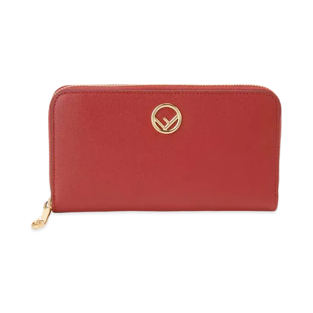 FENDI F Is Fendi Zip Around Wallet "Red"