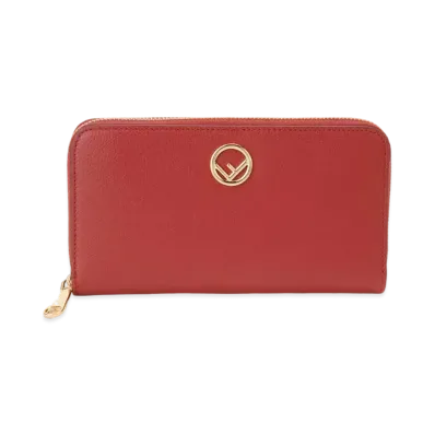 FENDI F Is Fendi Zip Around Wallet "Red"