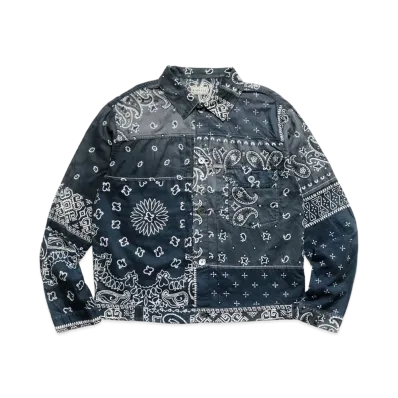 KAPITAL GAUZE BANDANA PATCHWORK 1ST JACKET "Black"