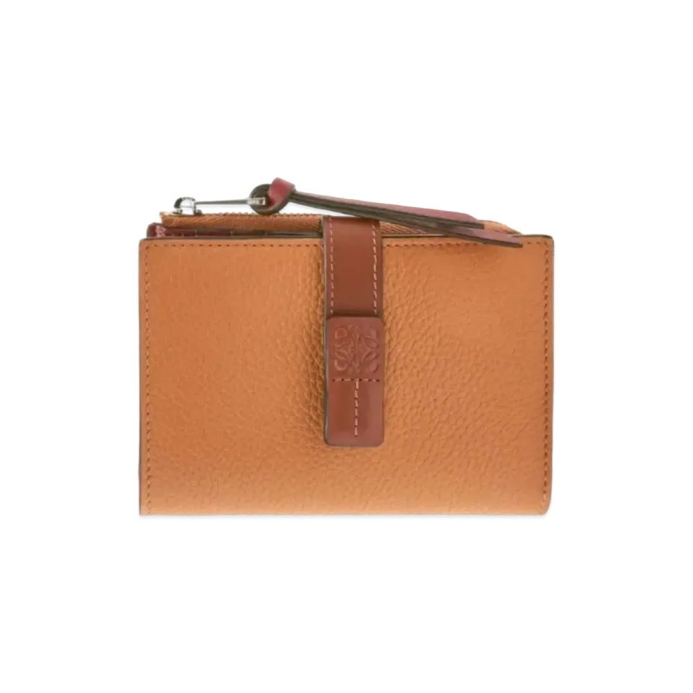 LOEWE Slim Zip Bifold Wallet Soft Grain Calf "Light Caramel/Pecan"