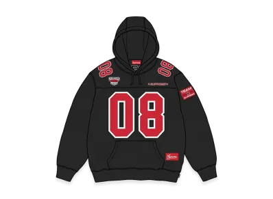 Supreme Football Jersey Hooded Sweatshirt "Black"