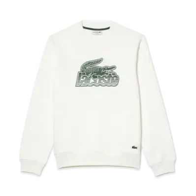 LACOSTE New Graphic Print Crew Neck Sweat "White"