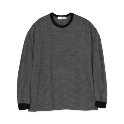 Graphpaper Wool Border L/S Tee "Black/White"
