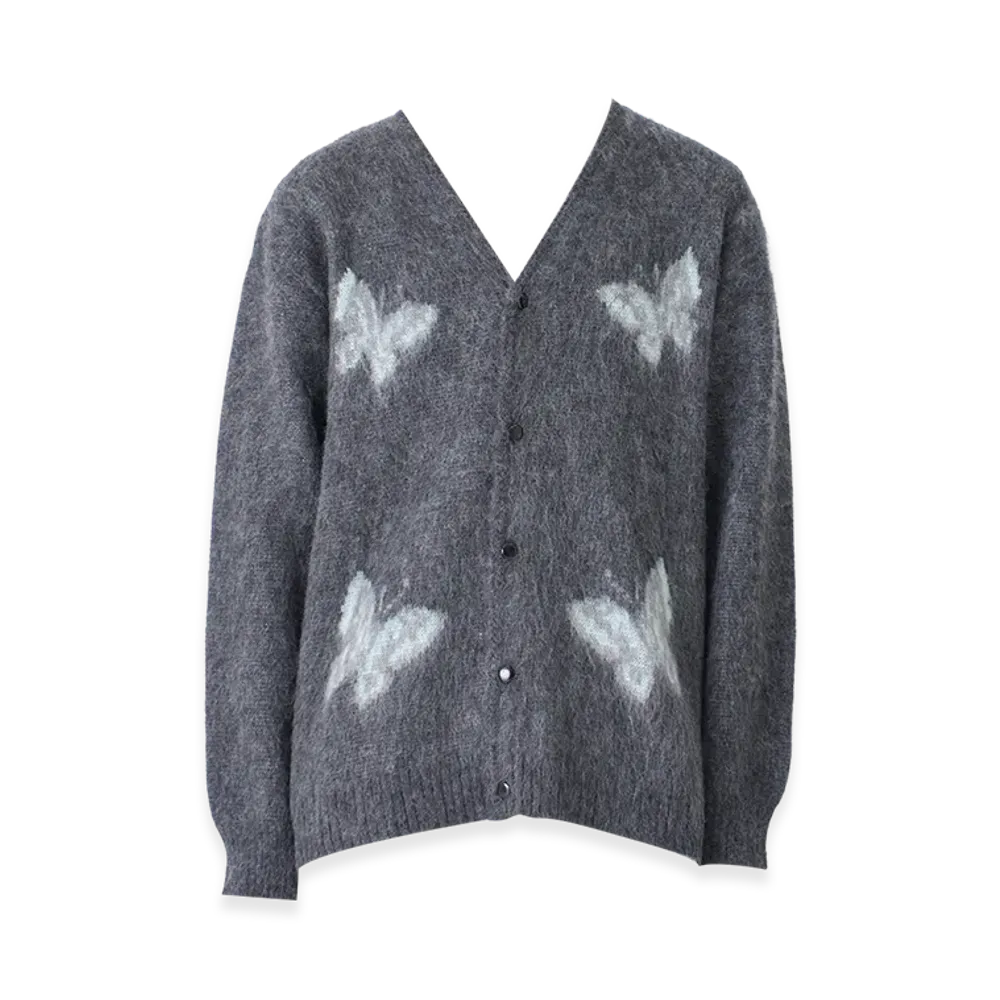 NEEDLES x Studious Mohair Papillon 4 Cardigan "Grey"
