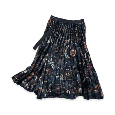 sacai Floral Print Skirt "Navy"